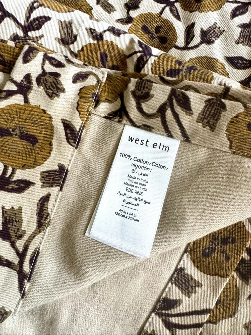 West Elm Laney Floral Cotton Curtains Set of 2 Panels 48x84